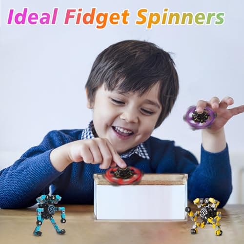 Gokeey Transformable Fidget Spinners Toys 4 Pcs for Kids and Adults Stress Relief Sensory Toys for Boys and Girls Age 8-13 Fingertip Gyros Party Favors Birthday Gifts for Teens Road Trip Travel Toy
