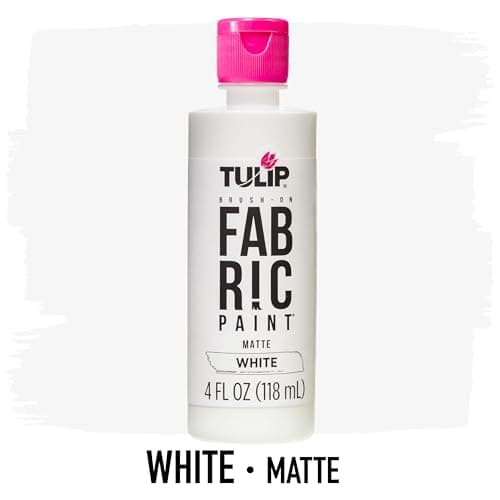Tulip Brush-On Fabric Paint, Create Permanent Designs, Great for Fashion and Decor Crafts, White, 4 oz — view 3