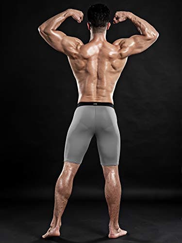 DRSKIN Men's 6, 4, 3 or 1 Pack Compression Shorts Pants Tights Baselayer Sports Running Athletic Active Underwear Workout, Line Gr304-gray, XX-Large — view 2