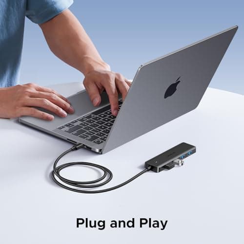 UGREEN USB C Hub, 4 Ports USB A Splitter Ultra-Slim USB Expander for Mouse, Keyboard, Flash Drive, U Disk, Printer Compatible with Laptop, Desktop PC, Xbox, PS5, and More 3.3FT — view 3