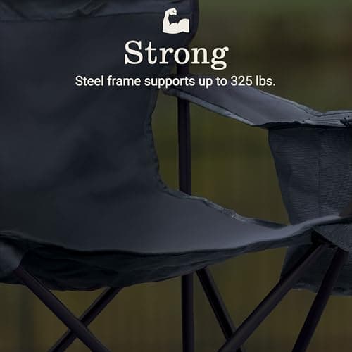 Coleman Portable Camping Chair with 4-Can Cooler, Cushioned Seat & Back with Side Pockets & Cup Holder, Carry Bag Included, Great for Camping, Tailgating, Firepits, Patio, & More — view 3