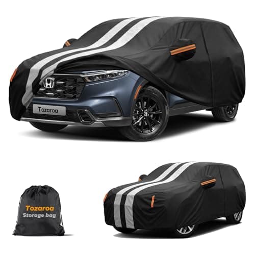 Multi-Layer Car Cover Custom Fit for Honda CR-V (1995-2026), 100% Waterproof All Weather for Automobiles, Gift with Towel, Heavy Duty Car Covers for Rain Sun UV Protection with Door Zipper.
