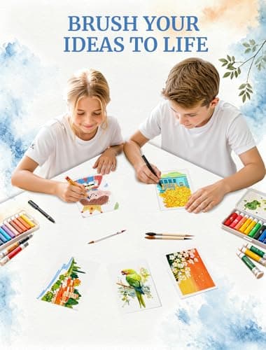 84 Sheets Watercolor Paper 5x7, 110 LB/230 GSM Water Color Paper 5 x 7, Cold Press Watercolor Paper Bulk, 5x7 Watercolor Paper Pad for Kids Adults, Art Paper for Painting, Sketching, Acrylic, Gouache — view 8