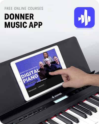 Donner DEP-20 Beginner Digital Piano 88 Key Full Size Weighted Keyboard, Portable Electric Piano with Sustain Pedal, Power Supply — view 8
