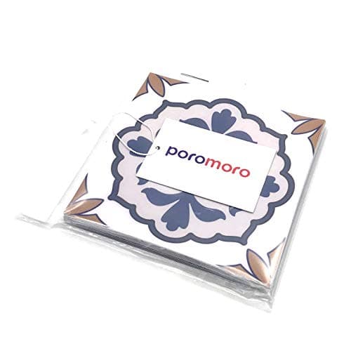 Poromoro Spanish Portuguese Azulejo Style Backsplash Peel and Stick Tile Stickers Set of 20 pcs(3.9_ZE) — view 6