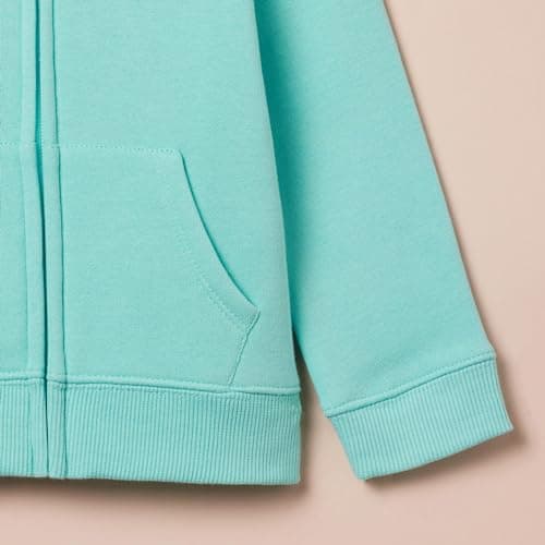 Amazon Essentials Girls' Fleece Zip-Up Hoodie Sweatshirts, Aqua, Small — view 4
