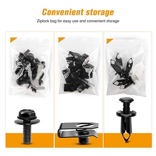 GOOACC GRC-70 35PCS Engine Under Cover Splash Shield Guard Body Bolts Bumper Fender Liner Push Retainer Fastener Rivet Clips, Black — view 4