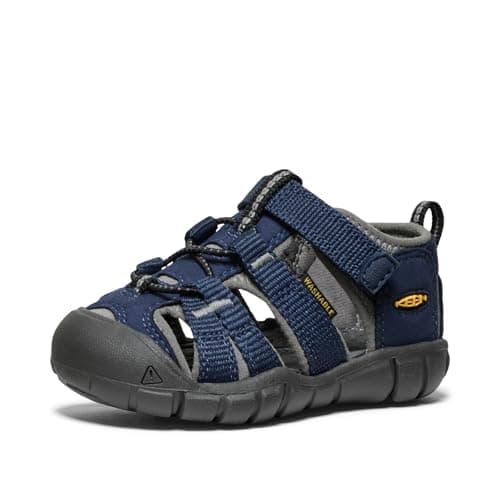 KEEN Unisex-Child Seacamp 2 CNX Closed Toe Sandals, Naval Academy/Drizzle, 7 CA