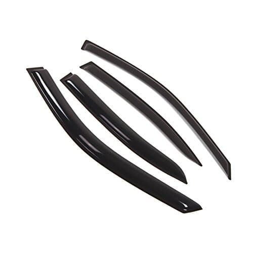 TuningPros Outside Mount Window Vent Visors Rain Guards Compatible with Hyundai Elantra 2001-2006 | Side Window Wind Deflectors Rain Shields | Smoke Tinted, 4 Pcs Set, DGWV-252