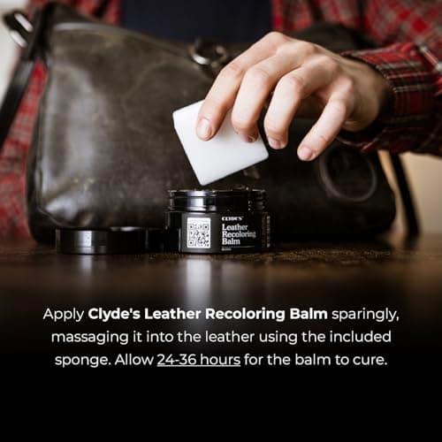 Clyde's™ Leather Company Leather Recoloring Balm – Color Restore & Scratch Repair Kit for Faded Leather Furniture, Car Seats, Sofa & Vinyl | 23 Colors | Non-Toxic Dye — view 5