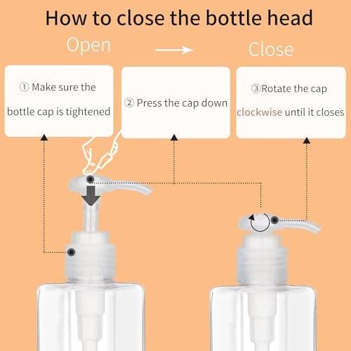 100ml (3.4oz) Pump Bottle Dispenser Jansburg 2 Pack Refillable Flat Square Plastic Lotion Dispenser Leakproof Empty Lotion Pump Bottle for Essential Oil Soap Lotion Shampoo Clear — view 5