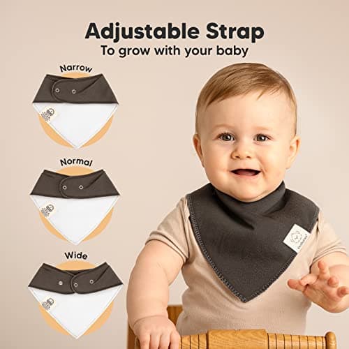 KeaBabies 8pk Organic Baby Bandana Bibs for Drooling and Teething (Basics) — view 2