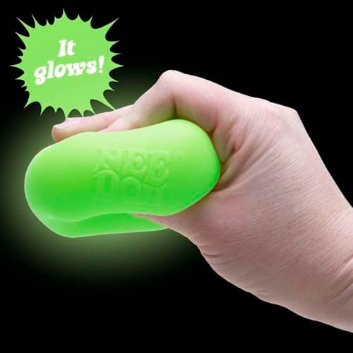 Schylling NeeDoh Nice Cube Glow - Squeeze Toy with a Super Solid Squish - Glows in The Dark - 2.25" Cube - Color May Vary (Pack of 1) — view 5
