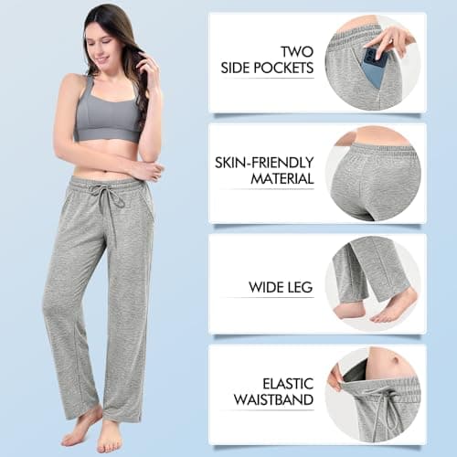 Stanpetix Track Pants Women Loose Straight Leg Women’s Sweatpants with Pockets for Sports Jogging (Deep Grey,Large) — view 2