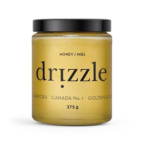 Drizzle Golden Raw Honey - Unfiltered, and Unprocessed - Rich in Nutrients and Beneficial Enzymes - Notes of Dandelion, Mint and Caramel - 100% Raw, Pure Honey - Gluten-Free, Paleo-Friendly (Pack of 2) 375g — view 2