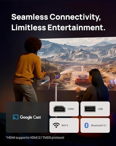 XGIMI MoGo 4 2025 NEW Portable Projector, Google TV with Licensed Netflix, 360° Adjustable Stand, 2.5 Hours of Playtime, 2 x 6W Harman Kardon, Outdoor Projector, Wifi, Bluetooth, Include Sunset Filter — view 5