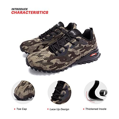 Kricely Men's Trail Running Shoes Fashion Hiking Sneakers for Men Camo Tennis Cross Training Shoe Mens Casual Outdoor Walking Footwear Size 9 — view 6
