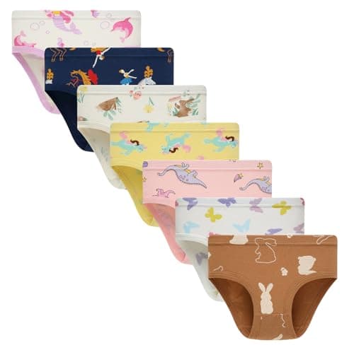 Benetia Girls Cotton Underwear Cotton 7-Pack Size 6 7