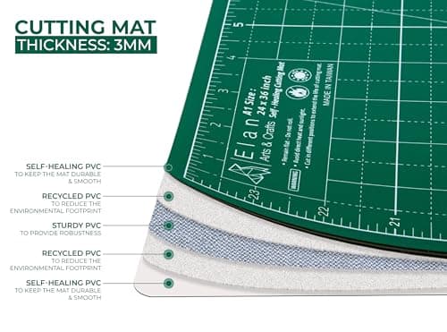 Elan Cutting Mat A1 Green, Large Self Healing Cutting Mat 24 x 36 Inch, 5-Ply Craft Board Green, Hobby Board for Crafts 24x36 Inch — view 2