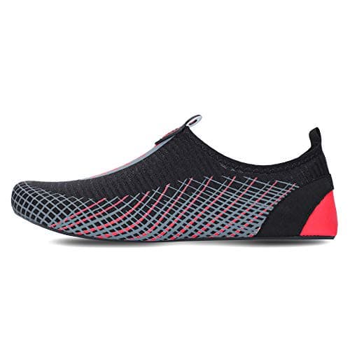 JOINFREE Womens Mens Pool Water Shoes Barefoot Quick-Dry Aqua Beach Sports Socks for Swimming Surf Yoga Exercise (ARR-R BLK, 45-46 EU,14-15 M US Women / 12-13 M US Men) — view 2