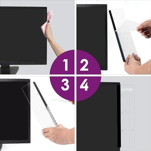 Office Desk Accessories 2pcs Computer Monitor Memo Board Message Board Transparent Acrylic Side Panel Sticky Note Board Left and Right Computer Note Board Suitable for Women Work Form Home Office — view 5