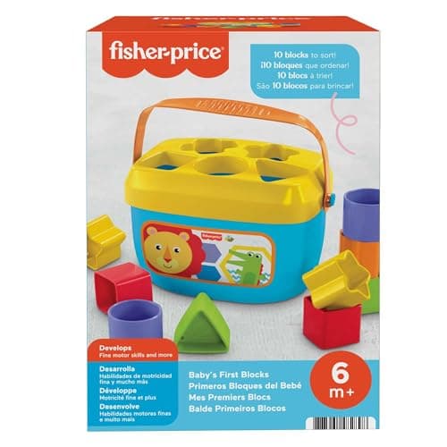 Fisher-Price Stacking Toy Baby's First Blocks Set of 10 Shapes for Sorting Play for Infants Ages 6+ Months — view 6