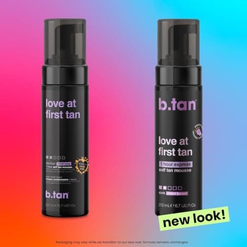 b.tan Violet Base Self Tanner Mousse | Love At First Tan - Best, 1 Hour Express Sunless Tanning Foam, Cancels Orange Tones, Dark Bronzing Glow, No Fake Tan Smell, Face & Body, 6.7 Fl Oz — view 3