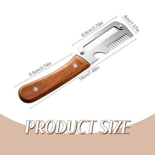 2026 Upgrade Vegetable Peeler With Wooden Handle, Stainless Steel Wide Blade Potato and Carrot Peeler, 3-in-1 Veggie Peeler With Scallion Shredder and Bottle Opener for Kitchen, Camping and Travel — view 6