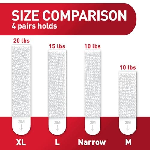 Command 20 Lb XL Heavyweight Picture Hanging Strips, Damage Free Hanging Picture Hangers, Heavy Duty Wall Hanging Strips for Back to School Dorm Organization, 10 White Adhesive Strip Pairs — view 4