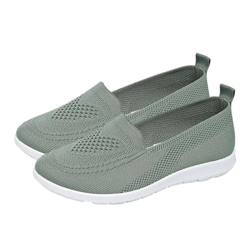 Women's Mesh Walking Shoes Summer Breathable Soft Arch Support Walking Anti-Skid Sports Shoes Army Green — view 4