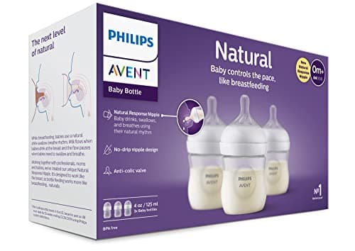 Philips Avent Natural Baby Bottle with Natural Response Nipple (Slow Flow, Flow 2), 4oz, 3-pack, SCY900/03 — view 20