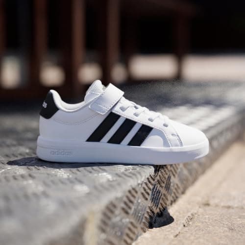 adidas Unisex-Kids Grand Court 3.0 El C, White/Black, 3 — view 2