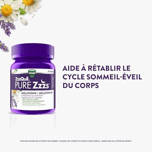 Vicks ZzzQuil PURE Zzzs Melatonin Sleep Aid Gummies with Chamomile, Lavender, & Valerian Root, 1mg per gummy, 24 Count — view 11