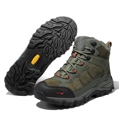 NORTIV 8 Men's Waterproof Hiking Boots Outdoor Backpacking Mountaineering Shoes,Size 9,Army Green,JS19004M