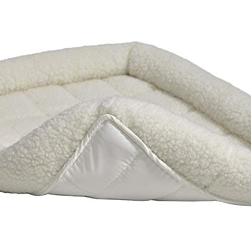 MidWest Homes for Pets 74.4cm x 56.5cm x 7.5cm White Fleece Dog Bed, Comfortable Bolster Dog Bed, Fits a 76.2cm Long Dog Crate, Easy Maintenance Machine Wash and Dry, White, Model 40230 — view 4