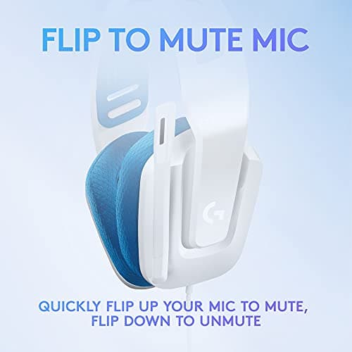 Logitech G335 Wired Gaming Headset, with Flip to Mute Microphone, 3.5mm Audio Jack, Memory Foam Earpads, Lightweight, Compatible with PC, PlayStation, Xbox, Nintendo Switch/Switch 2 - White — view 4