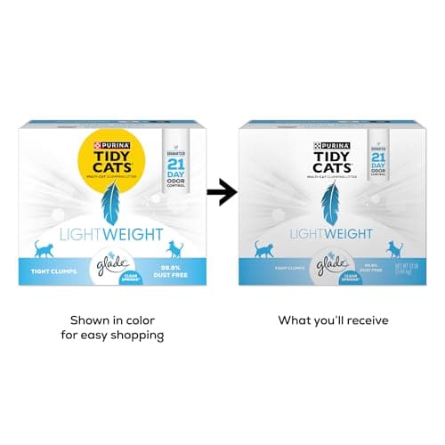 Purina Tidy Cats LightWeight With Glade Clear Springs Multi-Cat, Clumping, Low Dust, Scented Cat litter - 12 lb. Box