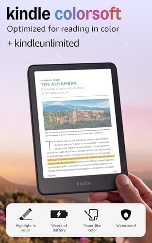 Amazon Kindle Colorsoft 16 GB (newest model) – With color display and adjustable warm light – No Ads – Black + 3 Months of Kindle Unlimited (with auto-renewal)