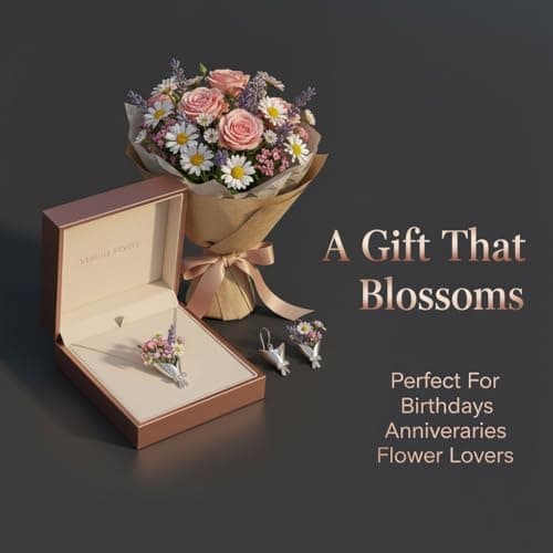 TTLECOK DIY Bouquet Necklace Wearable Mini Vase Jewelry Collection Chain Trendy Flower Holder Pendant to Insert Dried or Real Blooms — view 6