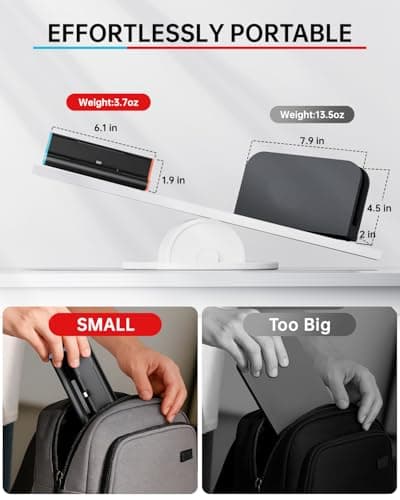 Switch 2 Dock with 60W Charger & HDMI Cable, 4K Portable Docking Station for Nintendo Switch2 Console, Travel TV Connector Stand Base, USB-C Charging Cable, AC Adapter Power Cord, Game Accessories Set — view 4