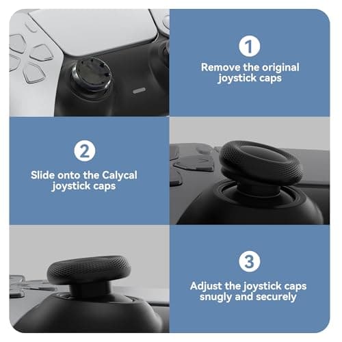 12-Pack Black Joystick Replacement Caps Compatible with PS4/PS5 - Non-Slip, Anti-Glue, Fingerprint-Proof Compatible with for Someone — view 2