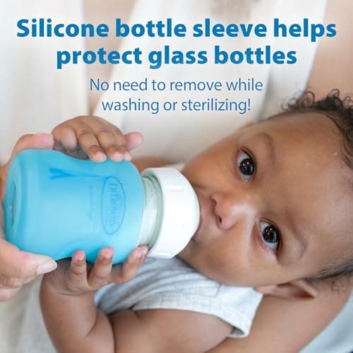 Dr. Brown's Natural Flow Anti-Colic Options+ Wide-Neck Glass Baby Bottle 5 oz/150 mL, with Level 1 Slow Flow Nipple, 1 Pack, 0m+ — view 5