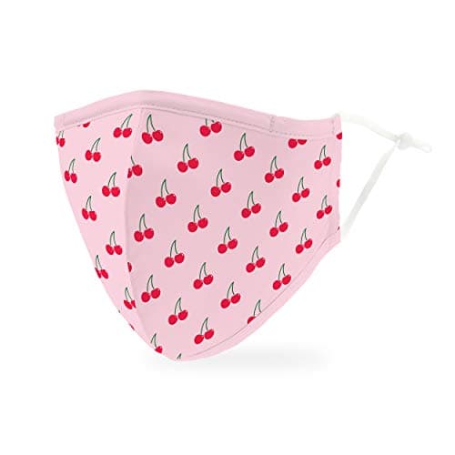 Weddingstar 3-Ply Adult Washable Cloth Face Mask Reusable and Adjustable with Filter Pocket - Cheery Cherries