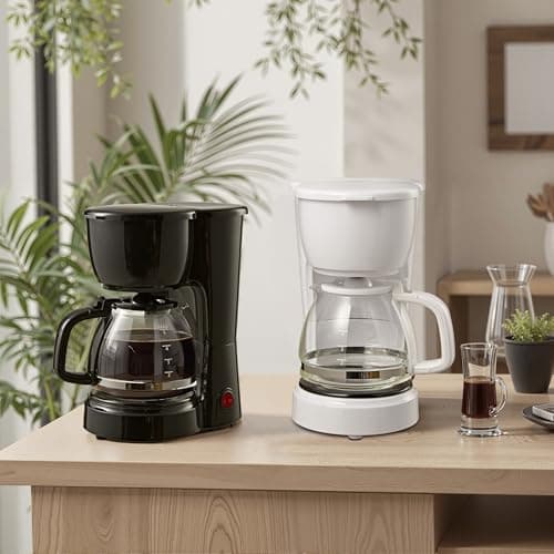 White 5-cup drip coffee maker. Compact coffee brewer for home kitchens and small spaces. — view 3