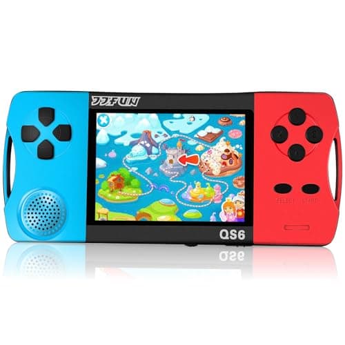 SNONBROS Handheld Game Console for Kids 3.5" IPS Large Screen Rechargeable,Preloaded 216 Video Games,Arcade Electronic Toy Birthday Xmas Present for Girls—BlueRed