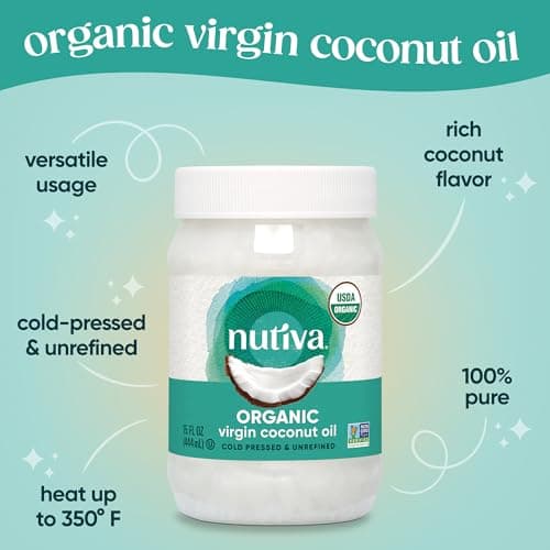 Nutiva Organic Coconut Oil, 444 ml - USDA Organic Cold Pressed Unrefined Extra Virgin Coconut for Cooking, Skin, Hair, Massage, and Oil Pulling. Contains Natural MCT — view 2