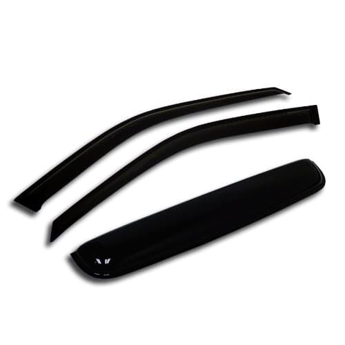Window Visor & Sunroof 3 Pcs Set Combo | 2.0mm Outside Mount Car Rain Guard Side Deflectors | Dark Smoke Moonroof Rain Shields Compatible with 2008-2014 Smart Smart FORTWO