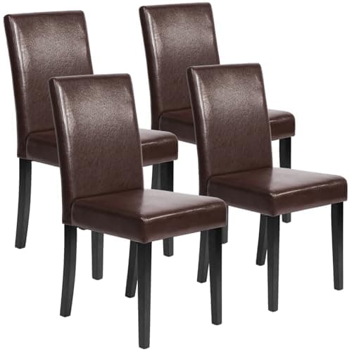 FDW Dining Chairs Dining Room Chairs Parsons Set of 4 Dining Side Chairs for Home Kitchen Living Room (Brown)