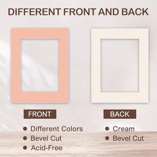 15 Pack 8.5x11 Picture Mats, Mixed Colors Frame Mattes for 6x8 Pictures Photo Frame Mat Core Bevel Cut Mat Board Show Kit for Photos, Prints, Artworks — view 3