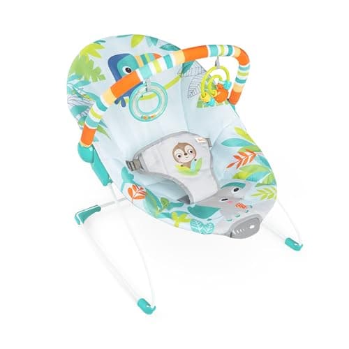 Bright Starts Rainforest Vibes 3-Point Harness Vibrating Baby Bouncer with -Toy bar — view 7